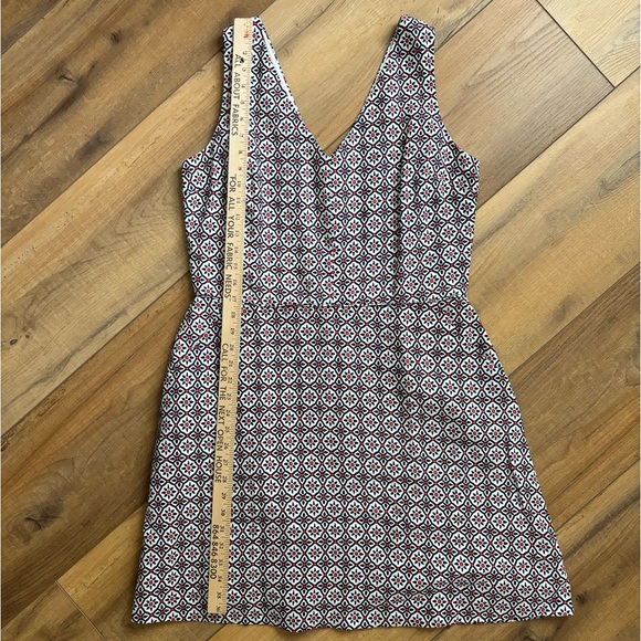 Women’s Gap Dress, Navy, Red & White Geometric Pattern, Lined Linen, Size 12T - Picture 6 of 9